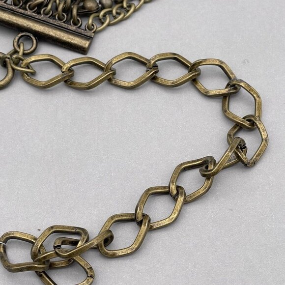 Multi Strand Beaded Curb Link Chain Belt Adjustable Lobster Closure 41 Inches - Picture 4 of 10